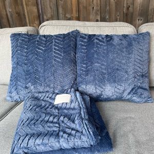 Throw blanket & pillow by THRO, dark/navy blue colour